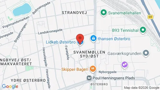 Lejligheder til leje i Østerbro - kort over placeringen