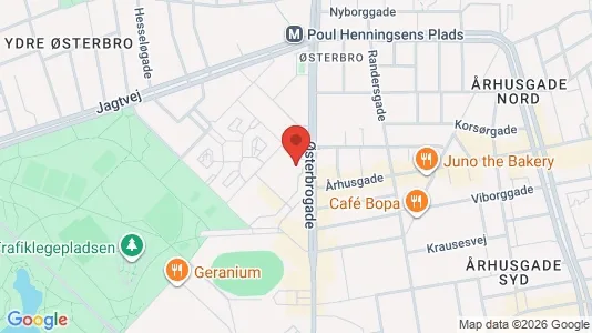 Lejligheder til leje i Østerbro - kort over placeringen