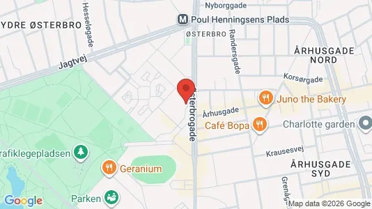 Lejligheder til leje i Østerbro - kort over placeringen