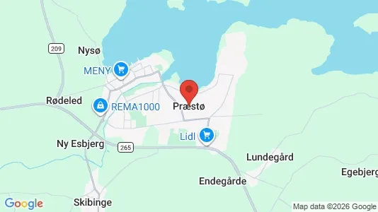 Huse til salg i Præstø - kort over placeringen