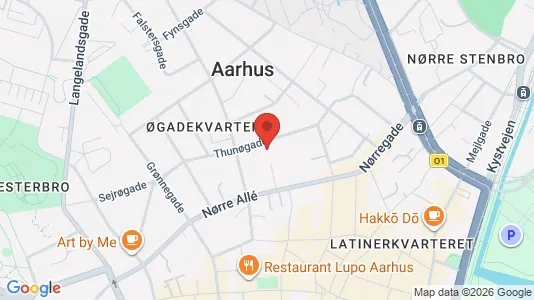 Lejligheder til leje i Århus C - kort over placeringen