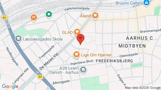 Lejligheder til leje i Århus C - kort over placeringen