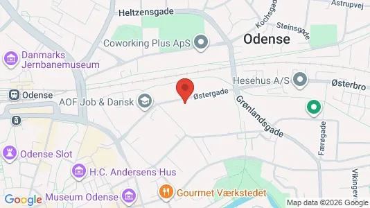 Lejligheder til leje i Odense C - kort over placeringen