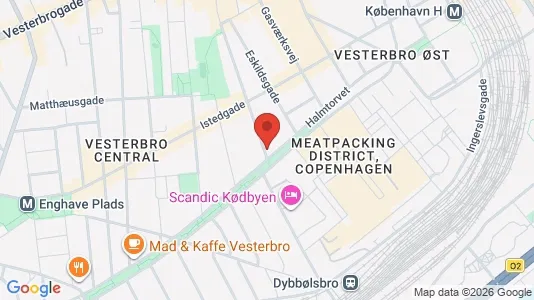 Lejligheder til salg i Vesterbro - kort over placeringen