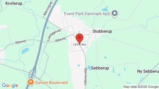 Huse til salg i Løsning - kort over placeringen