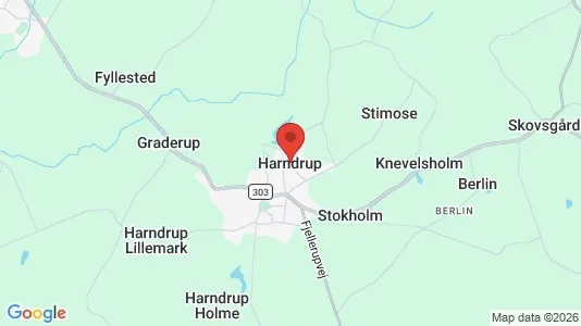 Huse til salg i Harndrup - kort over placeringen