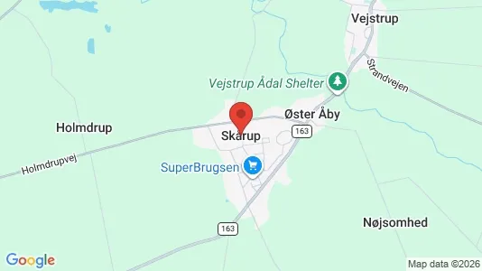 Huse til salg i Skårup Fyn - kort over placeringen