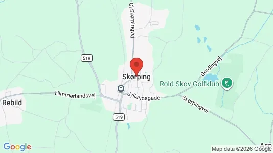 Huse til salg i Skørping - kort over placeringen