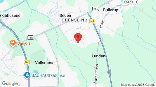 Huse til salg i Odense NØ - kort over placeringen