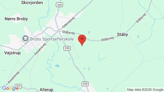 Huse til salg i Broby - kort over placeringen