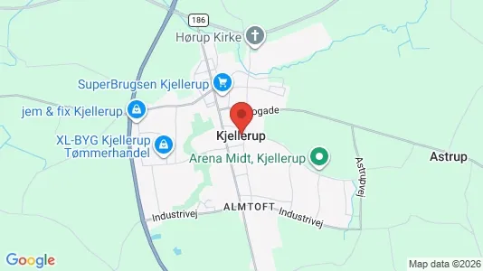 Huse til salg i Kjellerup - kort over placeringen