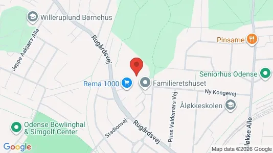 Lejligheder til salg i Odense C - kort over placeringen