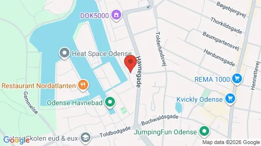 Lejligheder til salg i Odense C - kort over placeringen