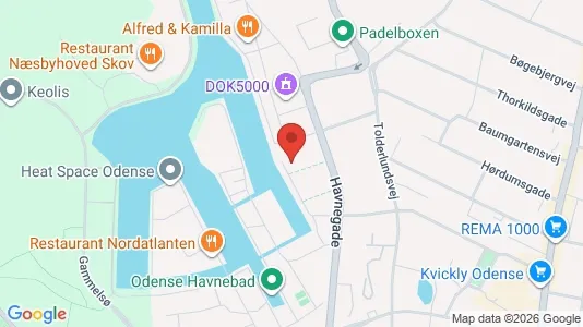 Lejligheder til salg i Odense C - kort over placeringen