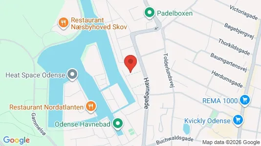 Lejligheder til salg i Odense C - kort over placeringen