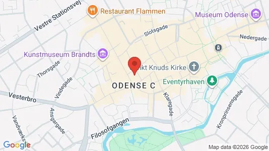 Lejligheder til salg i Odense C - kort over placeringen