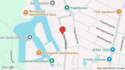 Lejligheder til salg i Odense C - kort over placeringen