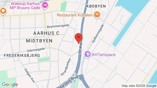 Lejligheder til salg i Århus C - kort over placeringen