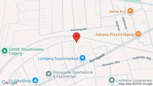 Lejligheder til salg i Esbjerg Centrum - kort over placeringen