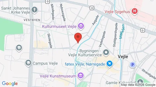 Lejligheder til salg i Vejle Centrum - kort over placeringen