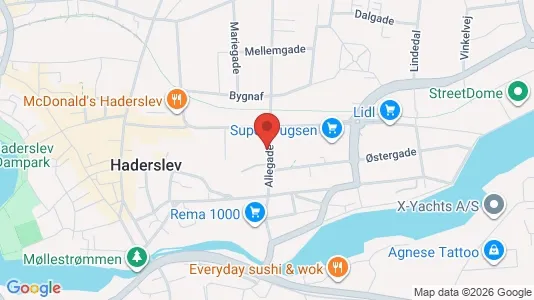Lejligheder til salg i Haderslev - kort over placeringen