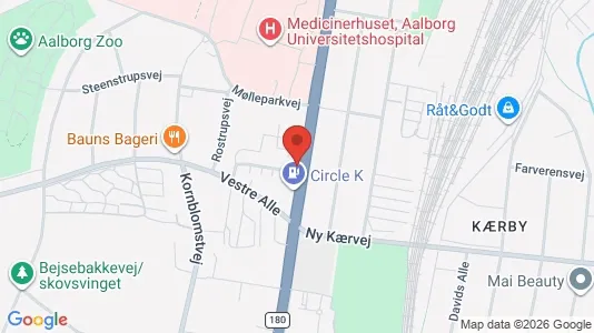Lejligheder til salg i Aalborg Centrum - kort over placeringen