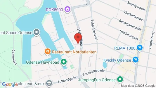 Lejligheder til salg i Odense C - kort over placeringen