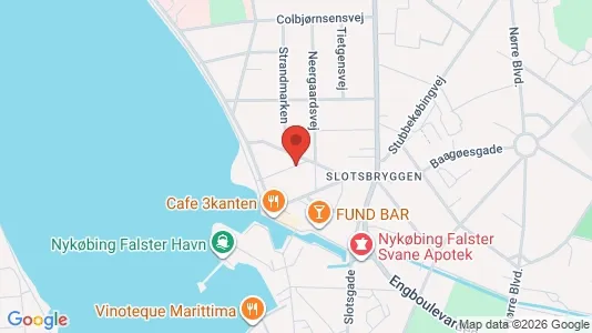 Lejligheder til salg i Nykøbing Falster - kort over placeringen