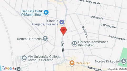 Lejligheder til salg i Horsens - kort over placeringen