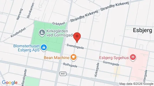 Lejligheder til salg i Esbjerg Centrum - kort over placeringen
