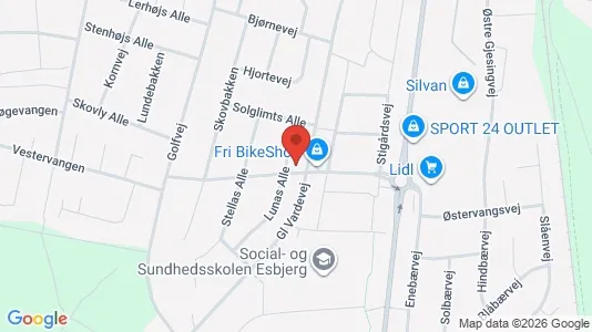 Lejligheder til salg i Esbjerg N - kort over placeringen