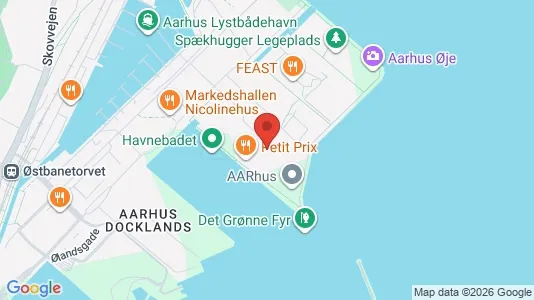 Lejligheder til salg i Århus C - kort over placeringen