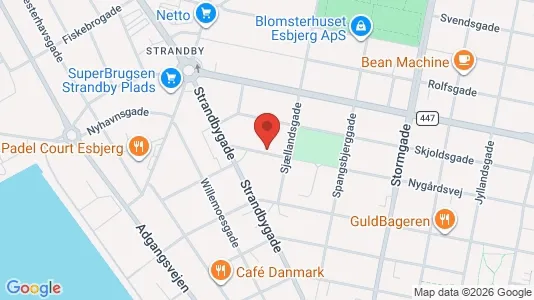 Lejligheder til salg i Esbjerg Centrum - kort over placeringen