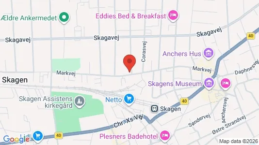 Lejligheder til salg i Skagen - kort over placeringen