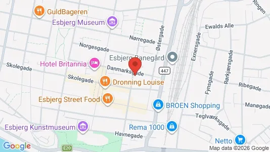 Lejligheder til salg i Esbjerg Centrum - kort over placeringen