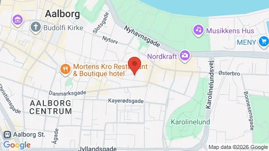 Lejligheder til salg i Aalborg Centrum - kort over placeringen