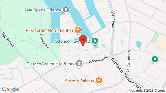 Lejligheder til salg i Odense C - kort over placeringen