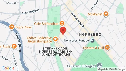 Lejligheder til salg i Nørrebro - kort over placeringen