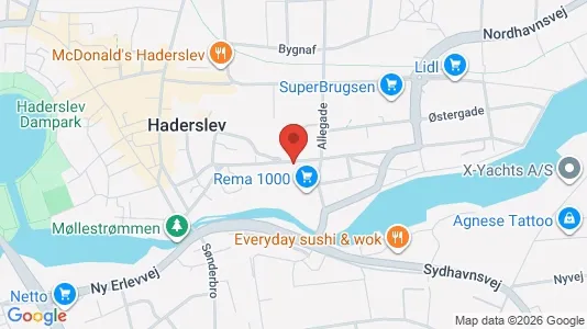 Lejligheder til salg i Haderslev - kort over placeringen