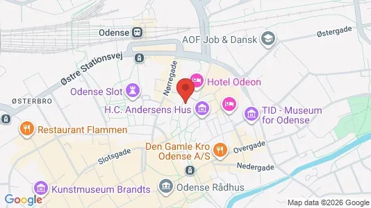 Lejligheder til salg i Odense C - kort over placeringen