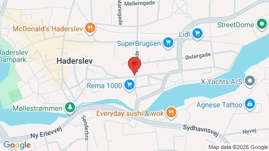 Lejligheder til salg i Haderslev - kort over placeringen