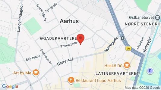Lejligheder til salg i Århus C - kort over placeringen