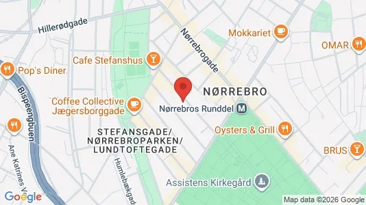 Lejligheder til salg i Nørrebro - kort over placeringen