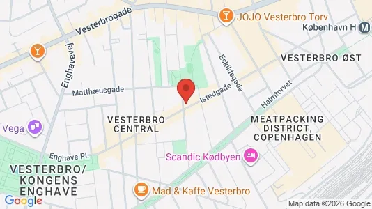 Lejligheder til salg i Vesterbro - kort over placeringen