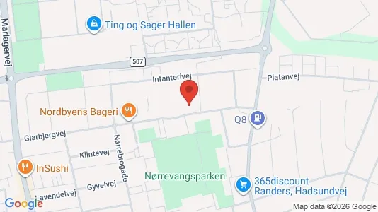 Lejligheder til salg i Randers NØ - kort over placeringen