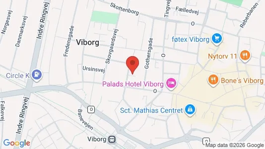 Lejligheder til salg i Viborg - kort over placeringen