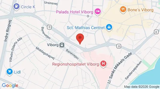 Lejligheder til salg i Viborg - kort over placeringen