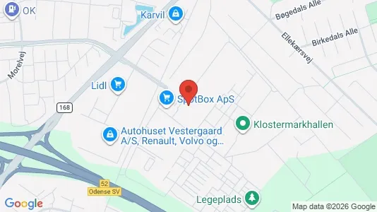 Lejligheder til salg i Odense SV - kort over placeringen