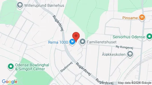 Lejligheder til salg i Odense C - kort over placeringen