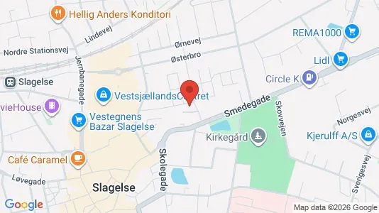 Lejligheder til salg i Slagelse - kort over placeringen